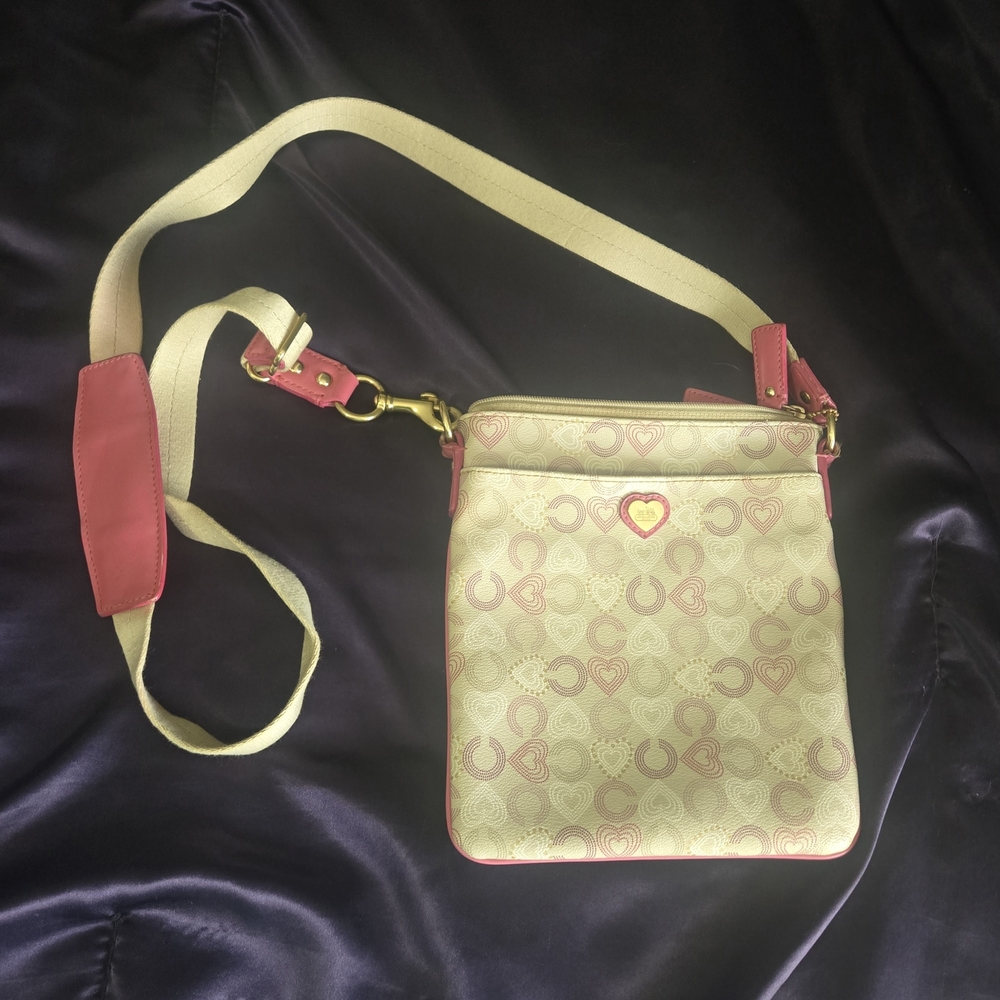 Coach Pink and Cream Crossbody Bag
